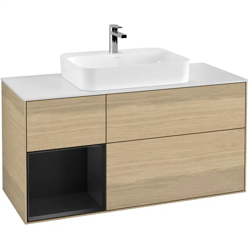 Tvättställsskåp Villeroy & Boch Finion med 3 Lådor Hylla och Bänkskiva för Ytmonterat Tvättställ