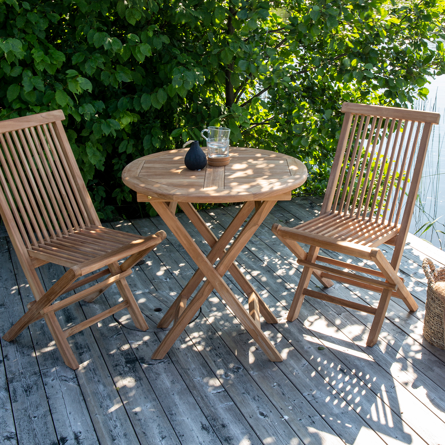 Cafégrupp Venture Home Kenya Ø70 cm med 2 Fällbara Stolar