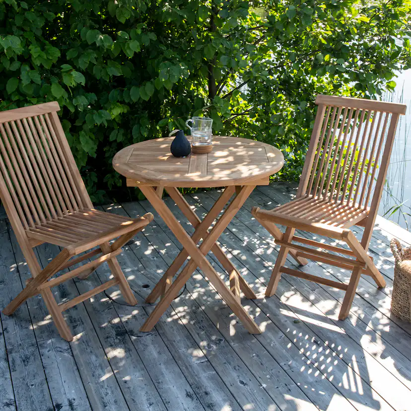 Cafégrupp Venture Home Kenya Ø70 cm med 2 Fällbara Stolar