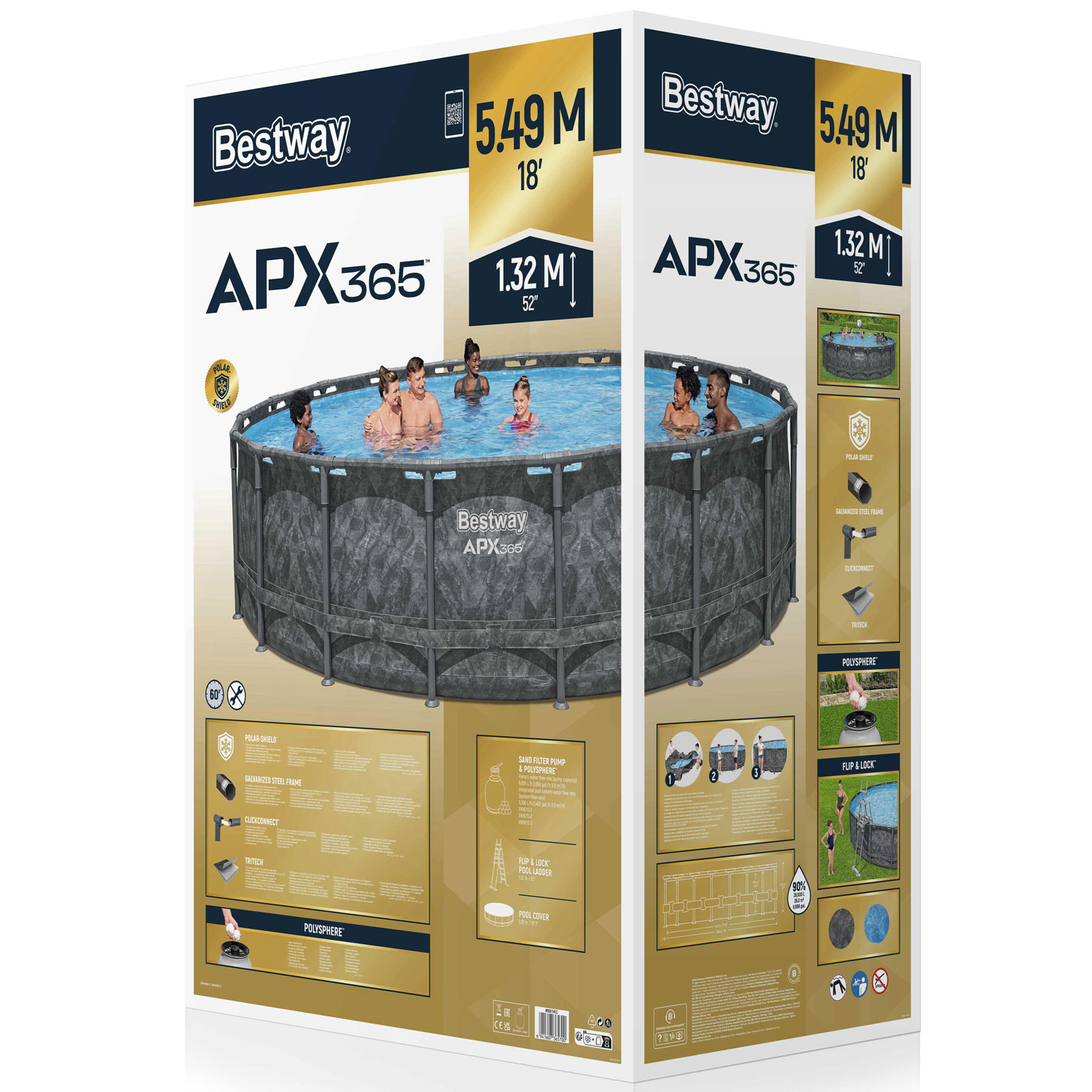 Ovanmarkpool Bestway APX 365 Rund Ø5,49 m