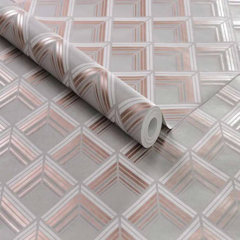 Tapet Boutique Geometrisk Metallic 104139