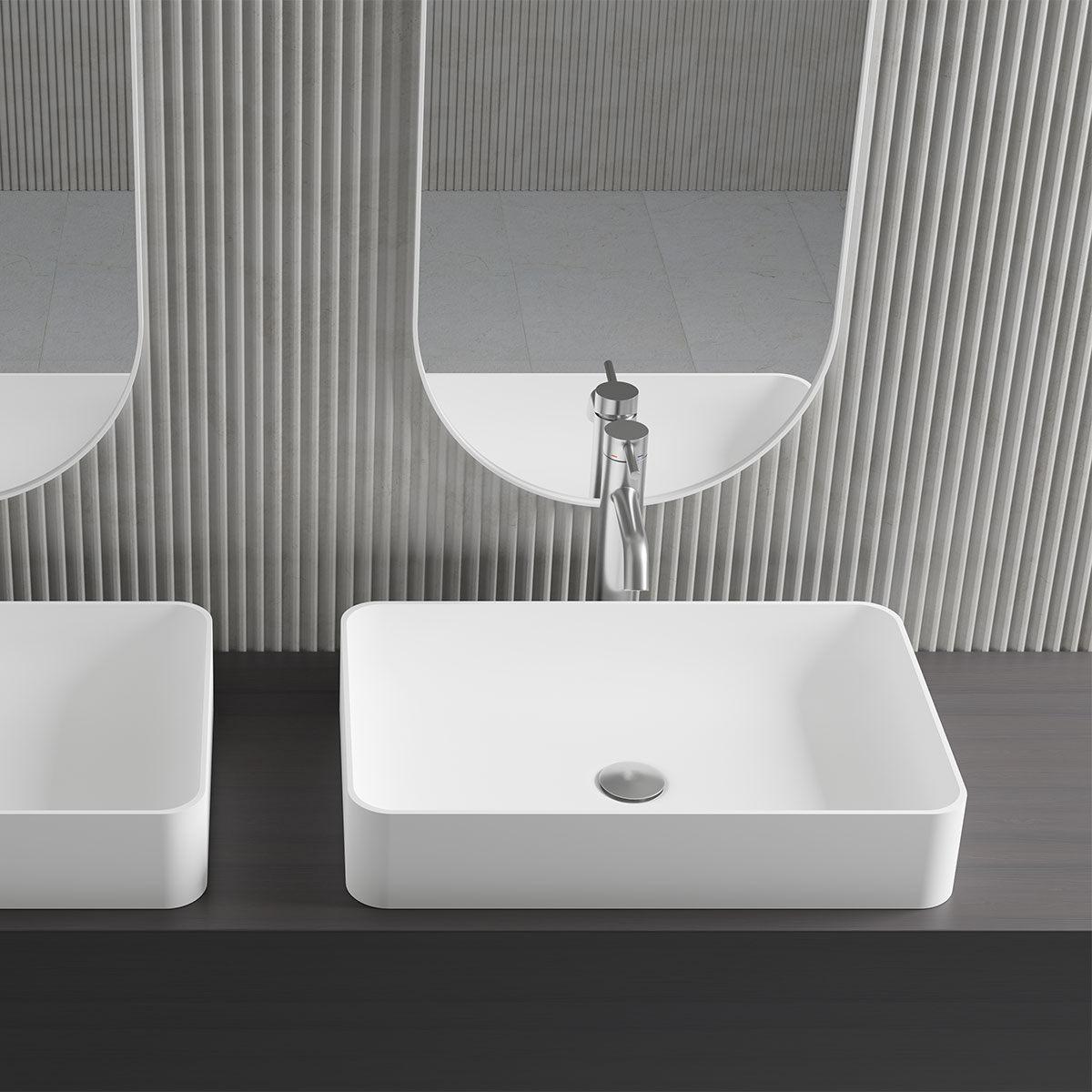 Tvättställsblandare Scandtap Steel Wave High
