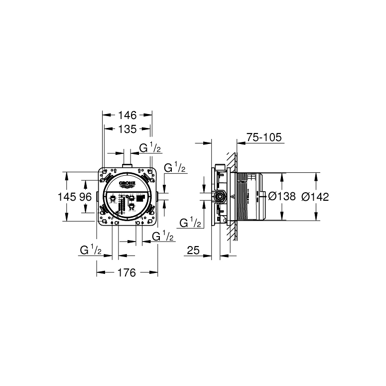 Inbyggnadsbox Grohe Rapido SmartBox 35600 Universal