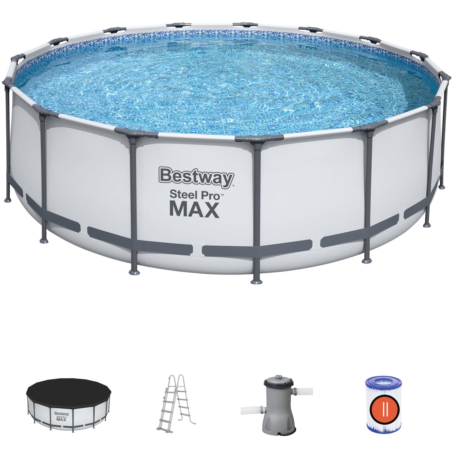 Poolpaket Bestway Steel Pro Max Ø4,57 m ClickConnect