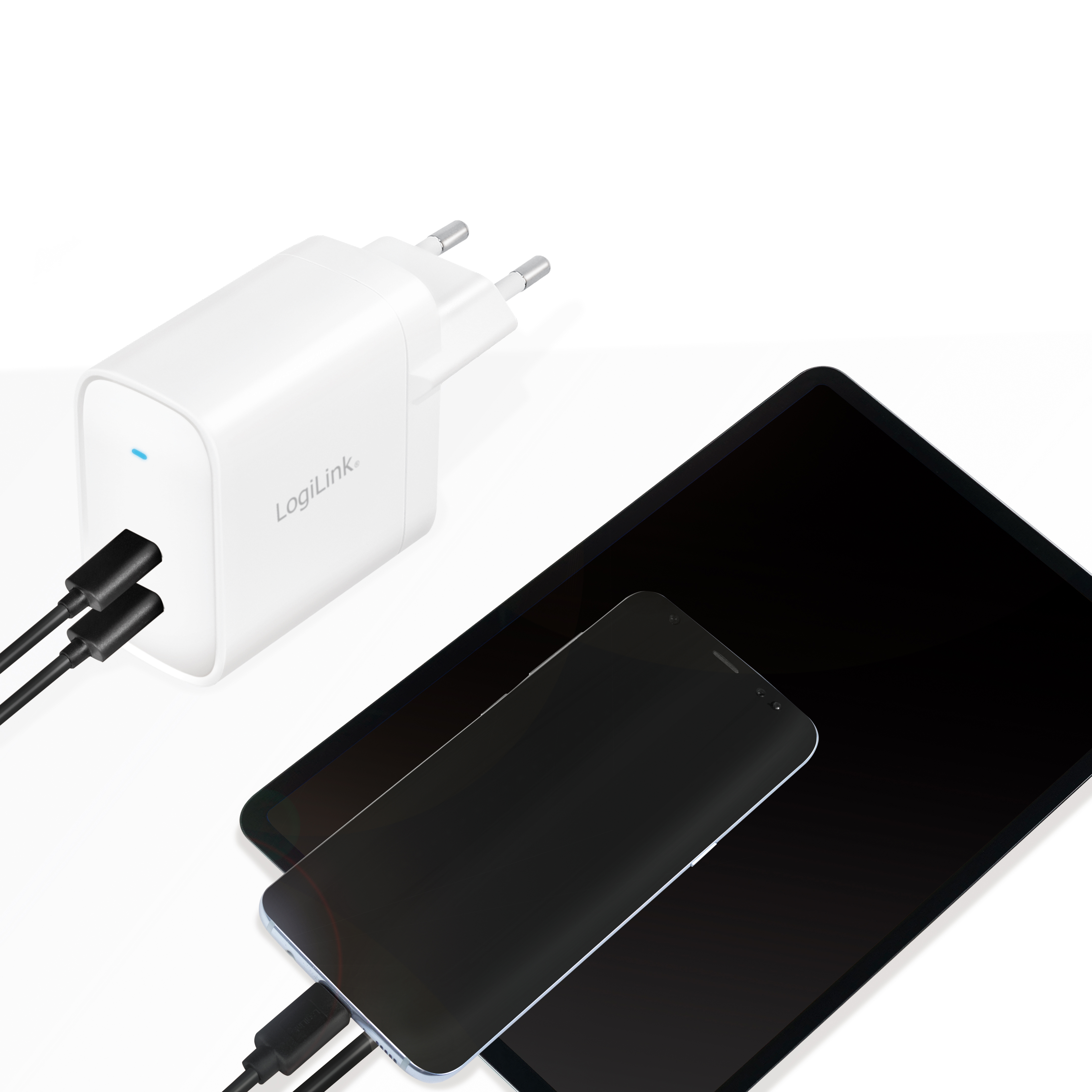 USB-laddare LogiLink 2 x USB-C PD 40W GaN