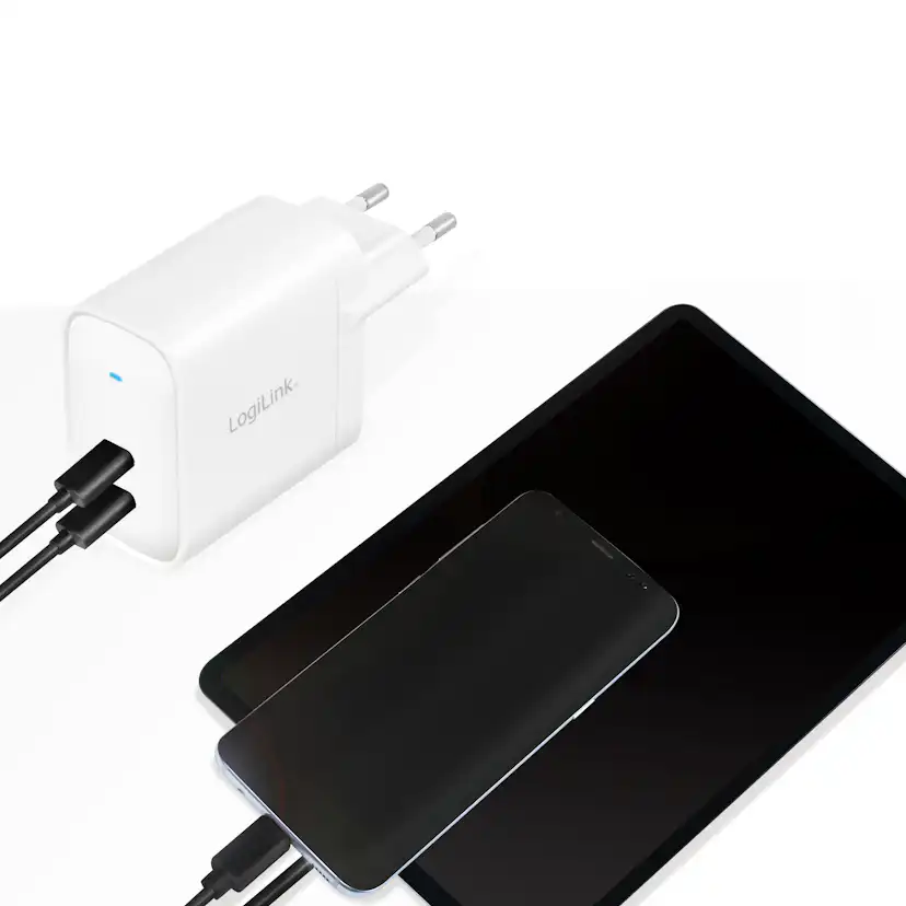USB-laddare LogiLink 2 x USB-C PD 40W GaN