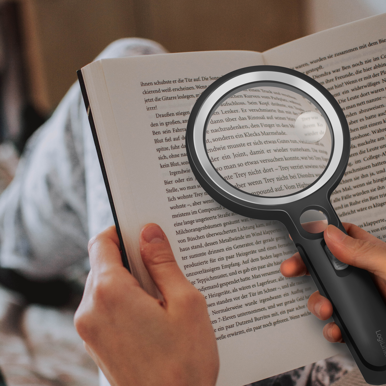 Förstoringsglas LogiLink Ø9cm med LED-belysning