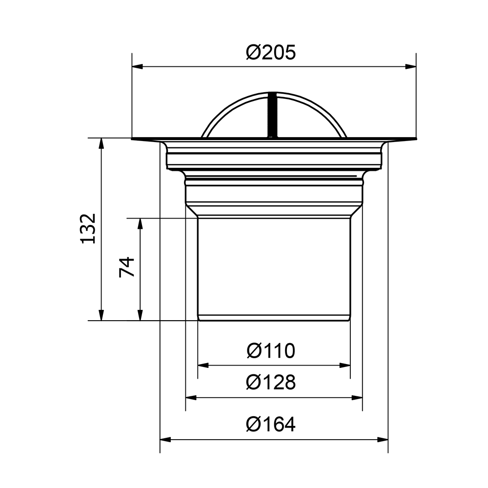 Golvbrunn/Spygatt Purus Rens 110 Bottenutlopp