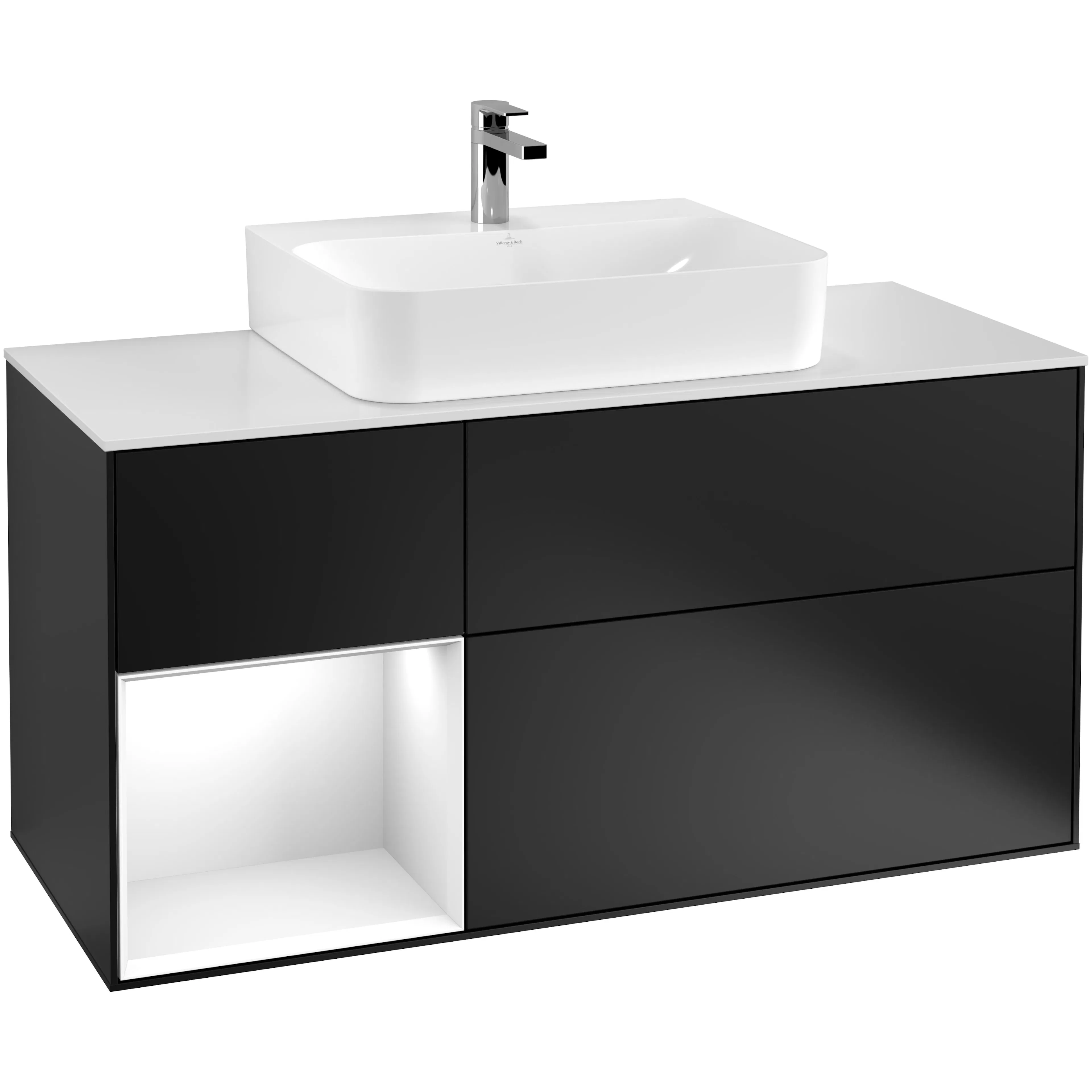 Tvättställsskåp Villeroy & Boch Finion med 3 Lådor Hylla och Bänkskiva för Centrerat Tvättställ