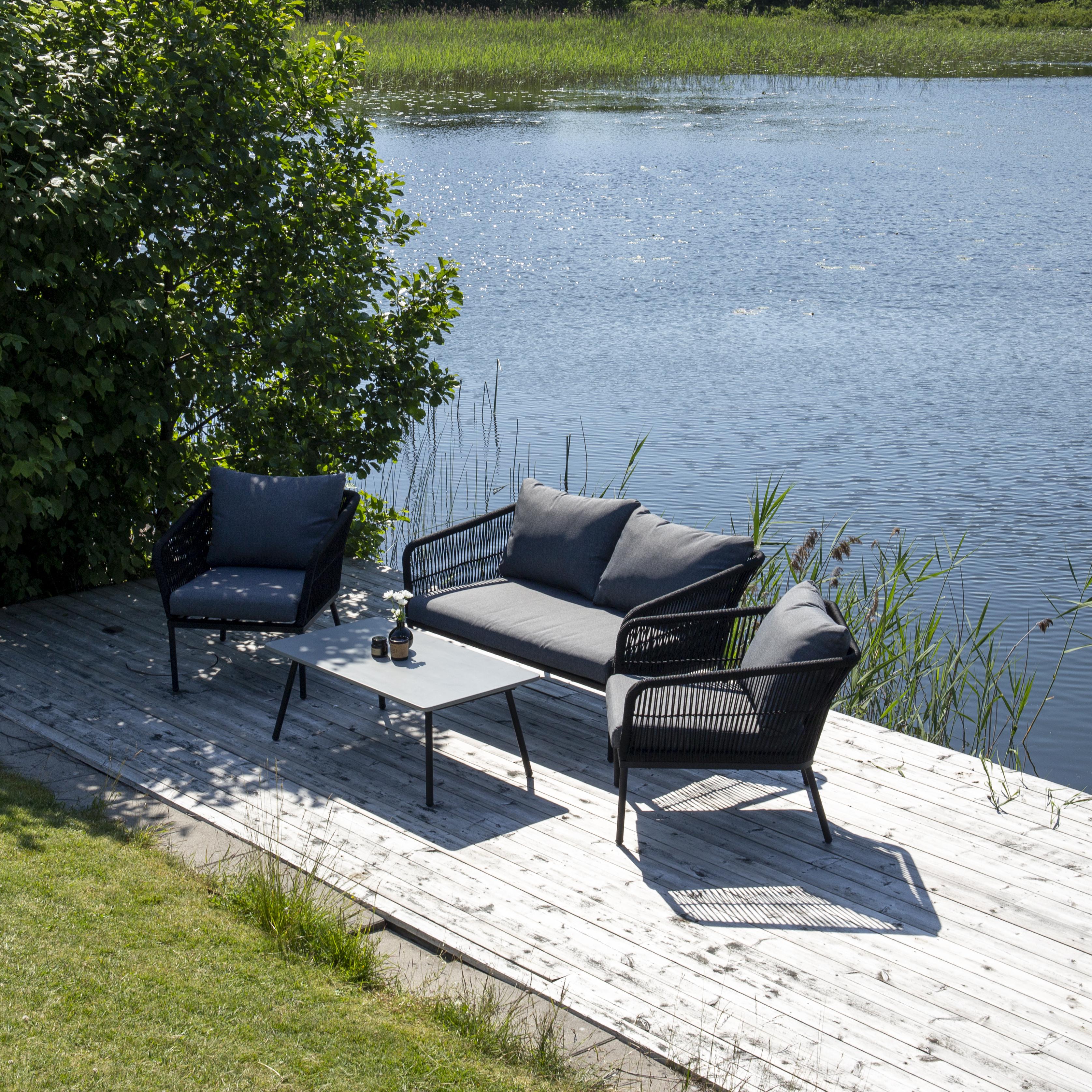 Loungegrupp Venture Home Leon, 2-Sits Soffa, 2 Fåtöljer & Bord - Inklusive Dynor