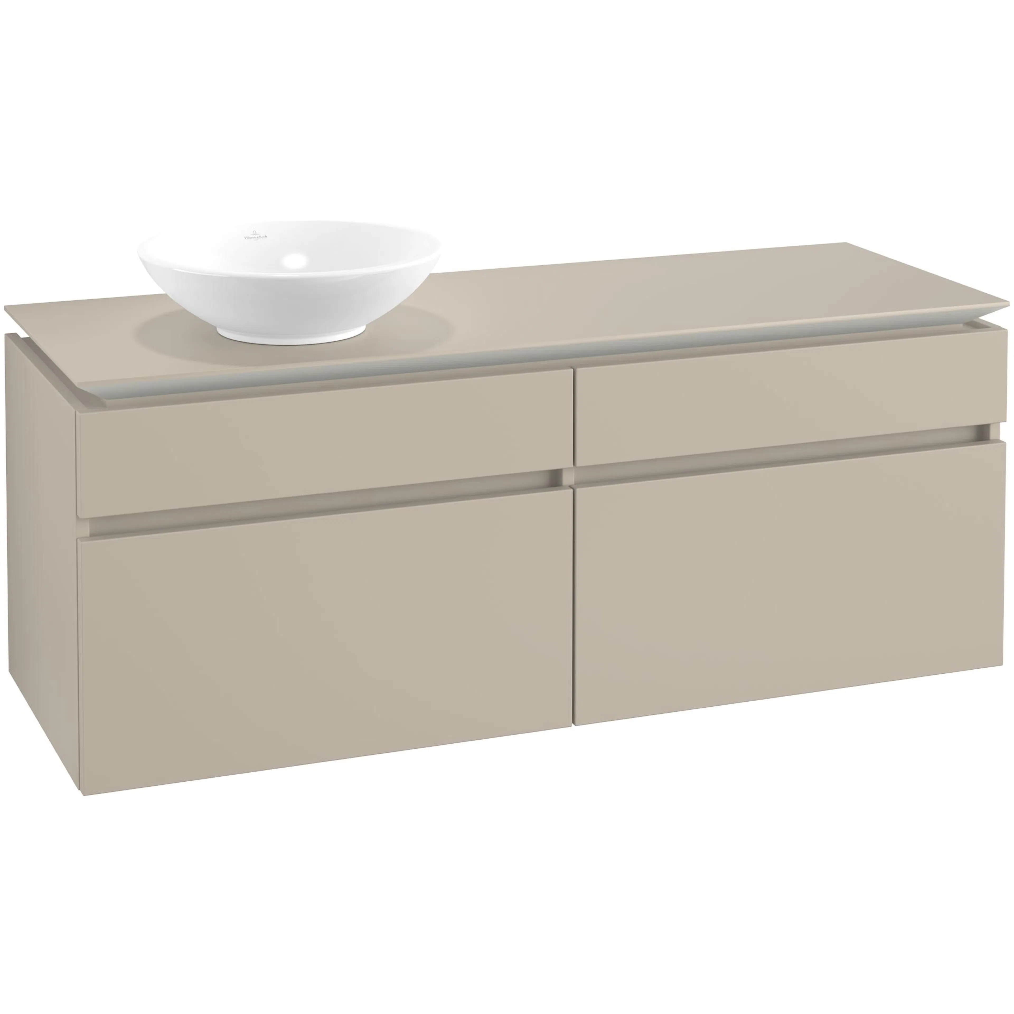 Tvättställsskåp Villeroy & Boch Legato 1400 med 4 Lådor för Ocentrerat Ytmonterat Tvättställ