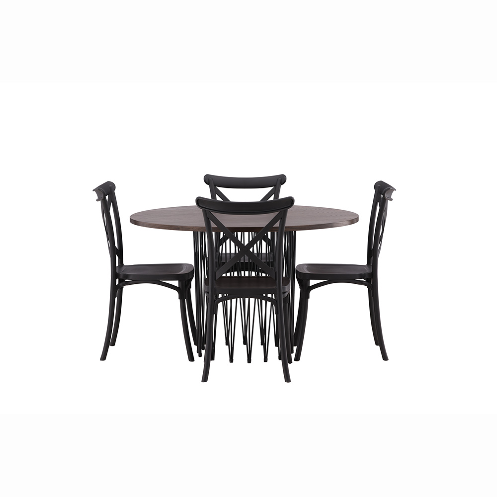 Matgrupp furniture/fashion Stone Rund med 4 Crosett Stolar