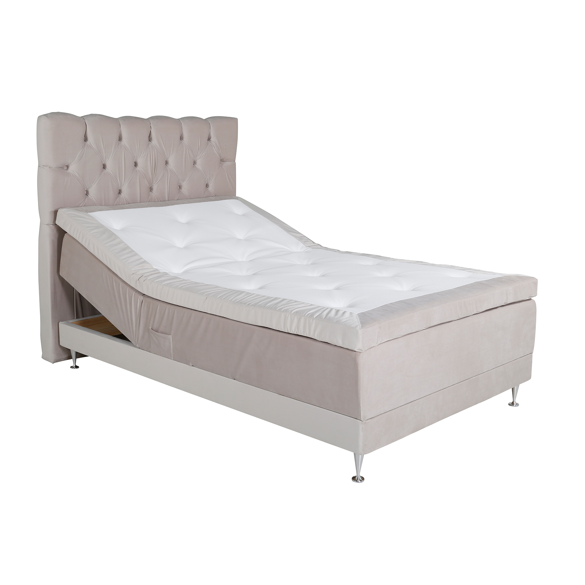 Ställbar Kontinentalsäng Venture Home Vickleby 120x200 Sammet med Sänggavel Sandvik 120