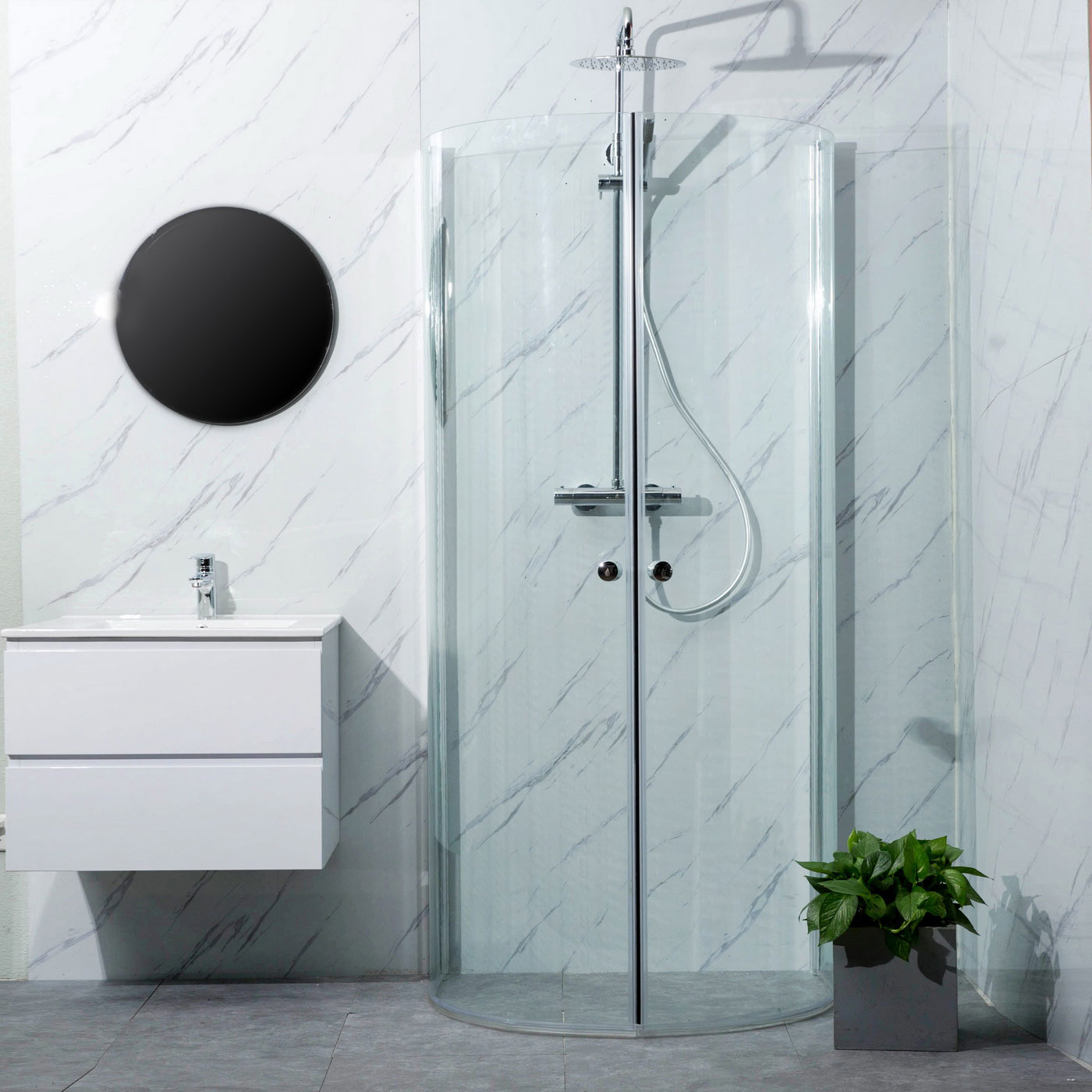 Duschhörn Bathlife Mitt Aluminium