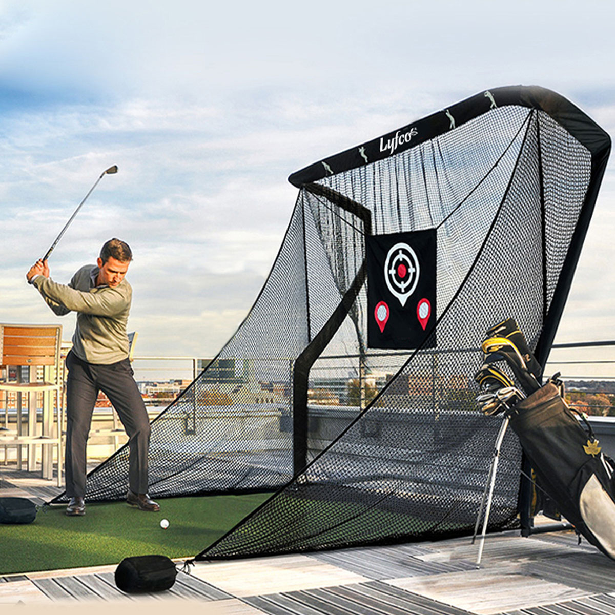 Golfnät Lyfco Z-format För Slagträning Med Sidoskydd