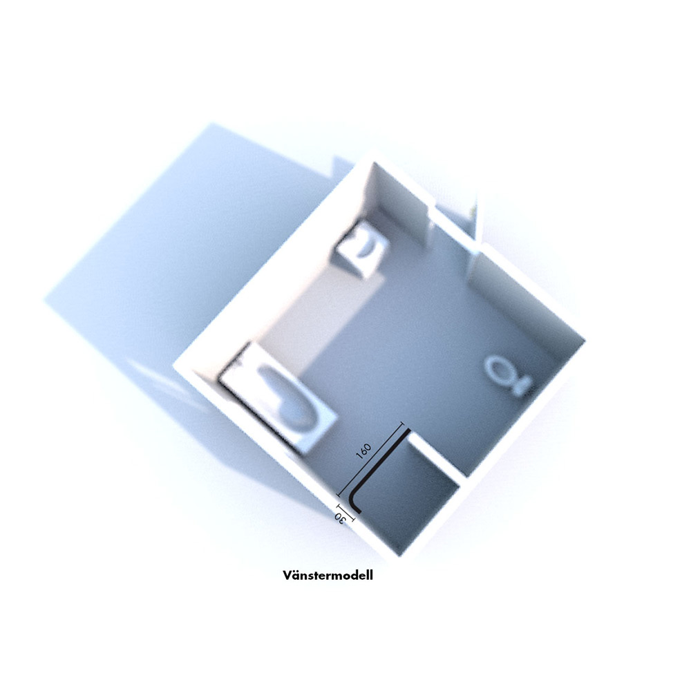 Duschsarg Leif Arvidsson 160x30 cm