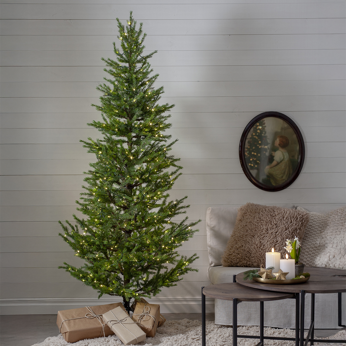 Plastgran Star Trading Malung med LED-belysning 200 cm