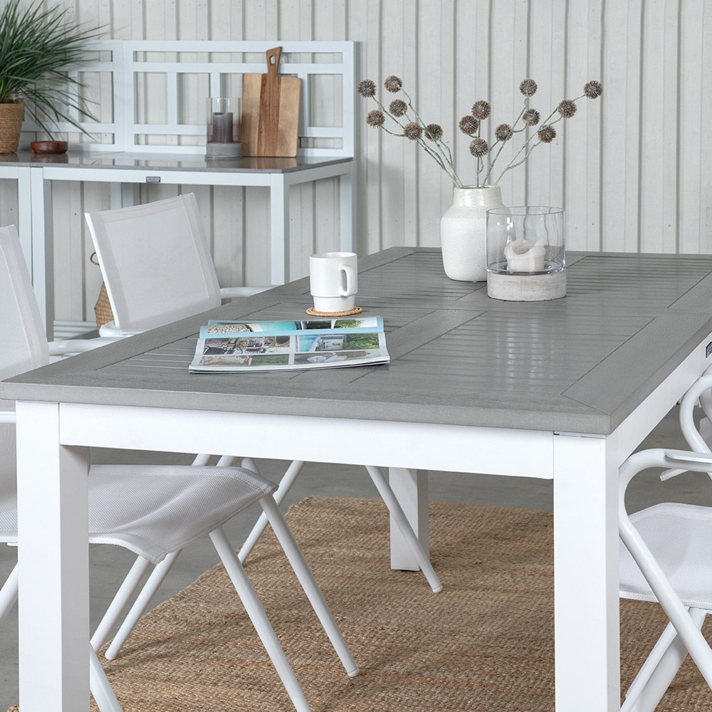 Matgrupp Venture Home Aleyna 160 Vit med 4 Aspen Matstolar