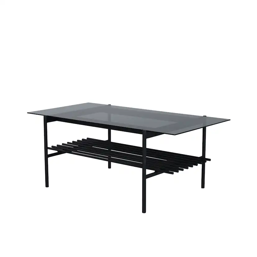 Von Staf Sofa Table - black / Black Smoked Glass glass Svart Glas