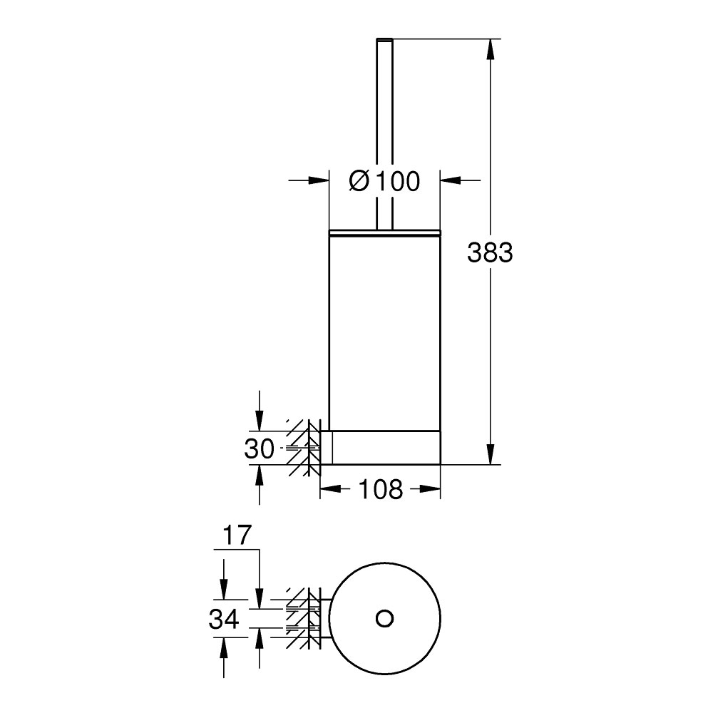 Toalettborste Grohe Atrio 40314 med Hållare