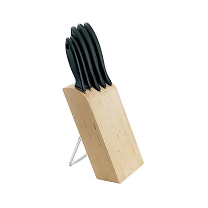 Knivblock Fiskars Essential i Björk inkl 5 Proffessionella Knivar