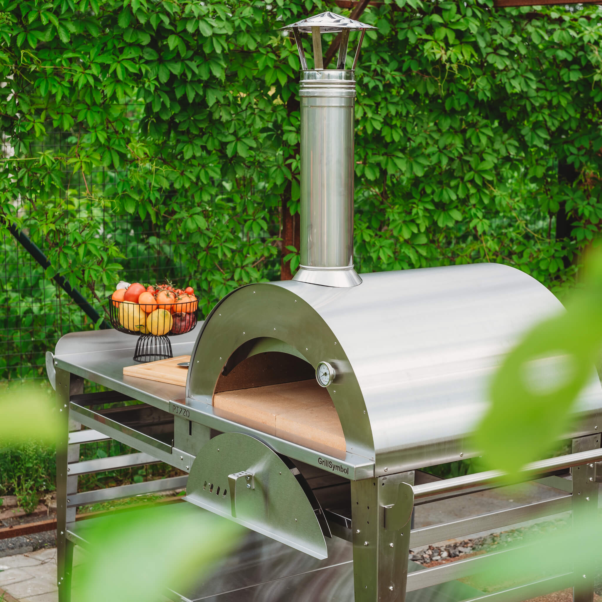 Pizzaugn GrillSymbol Pizzo med Pizzabord XL Inox