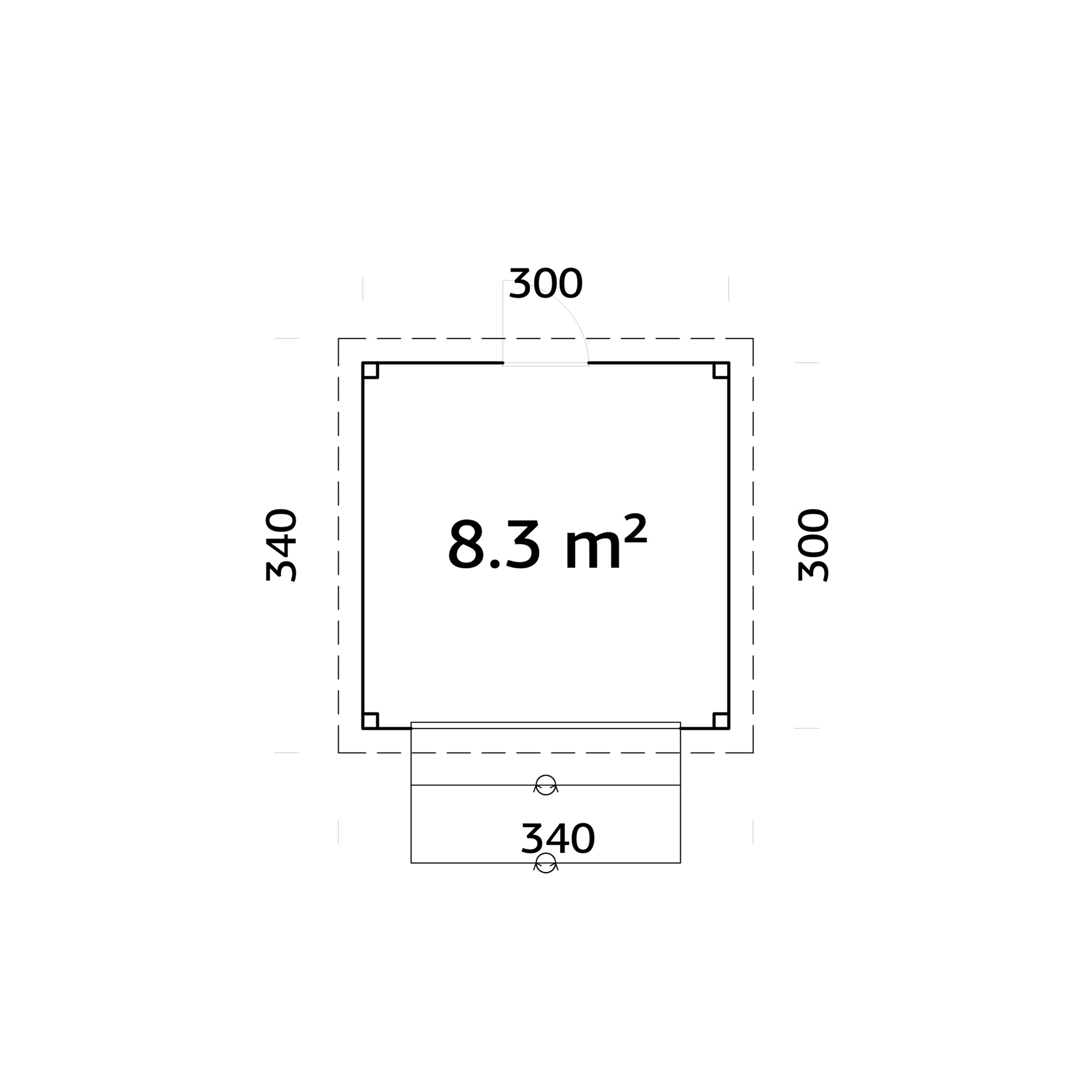 Kiosk Palmako Lenna 8,3 m2 Set 304