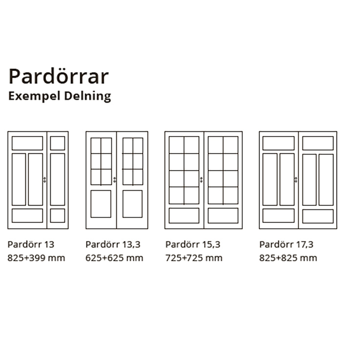 Parinnerdörr Sveadörren Massiv 4 Vit