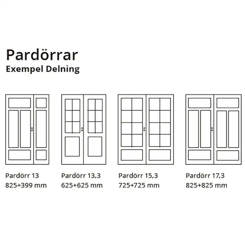 Parinnerdörr Sveadörren Massiv 4 Vit