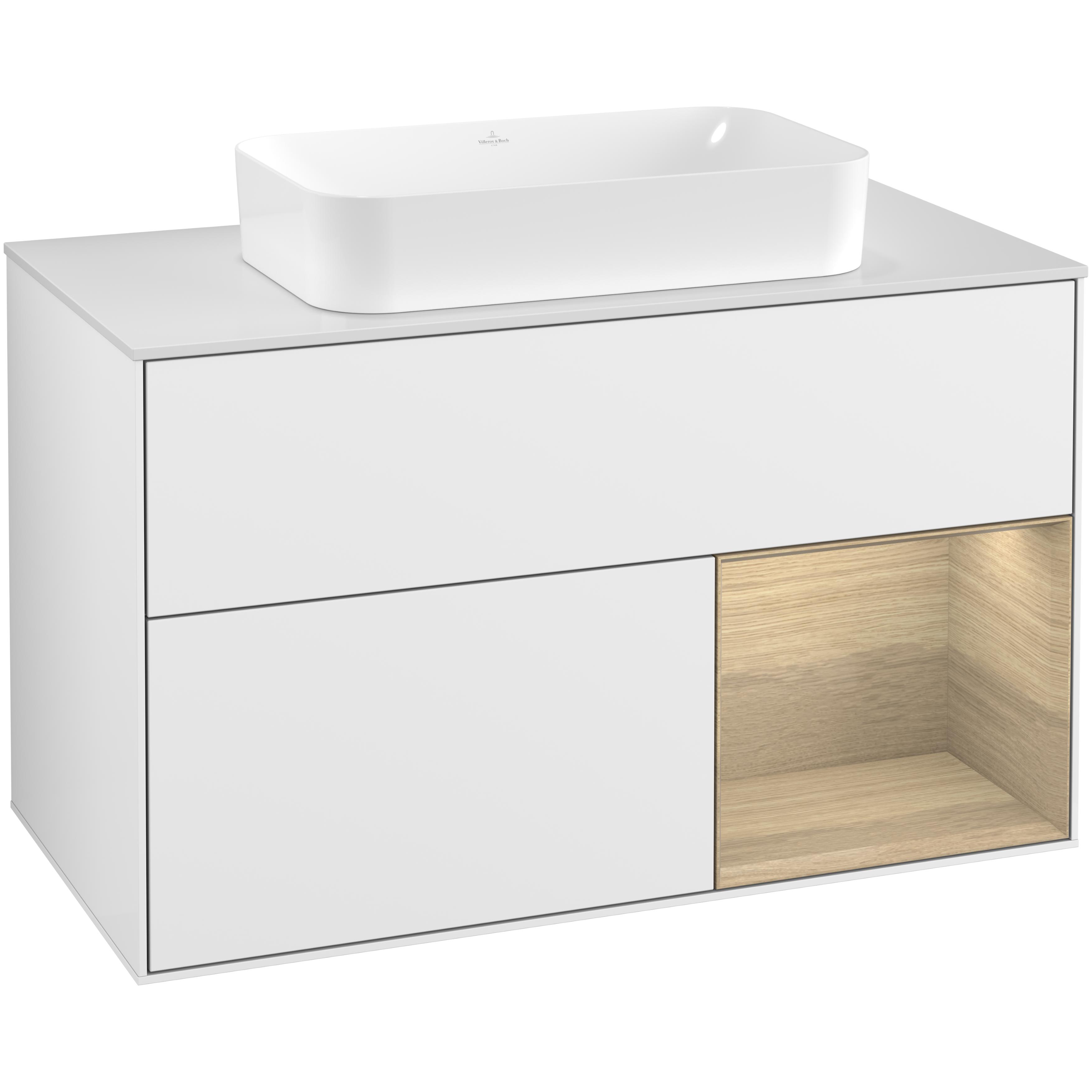 Tvättställsskåp Villeroy & Boch Finion med 2 Lådor Hylla och Bänkskiva för Fristående Tvättställ