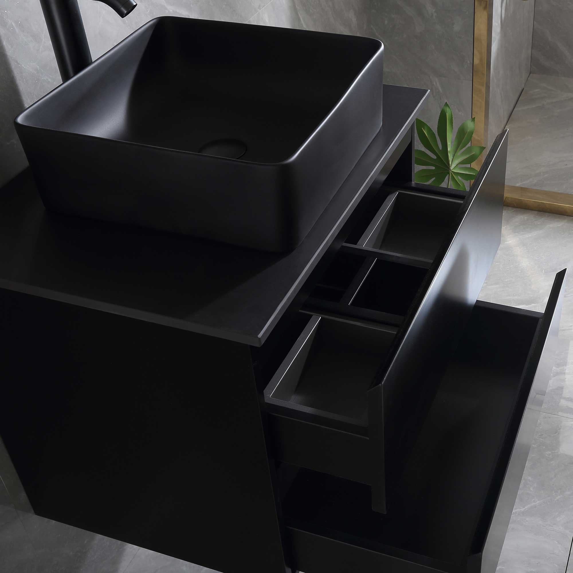 Tvättställsskåp Bathlife Extas Svart