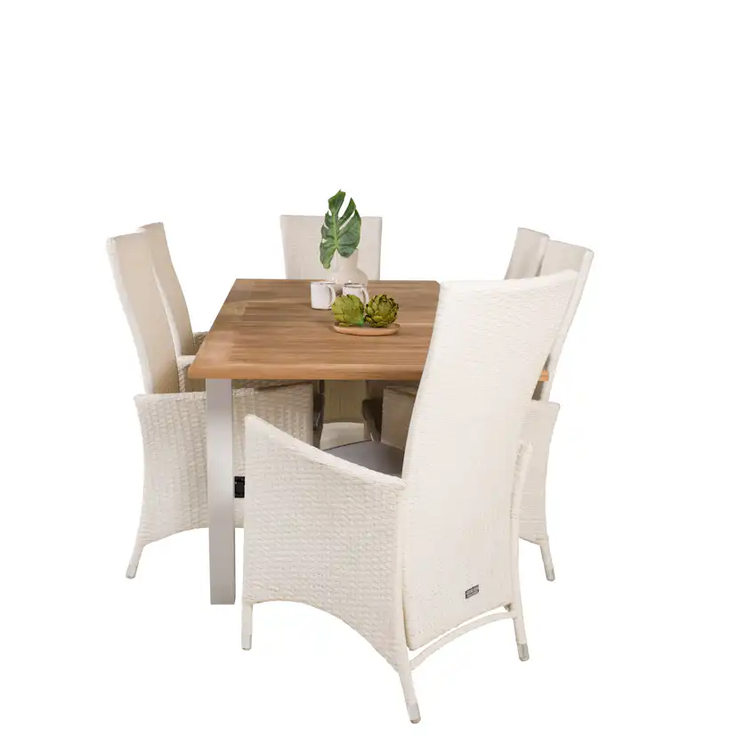 Matgrupp Venture Home Perla 152/210 med 6 Pishi Matstolar