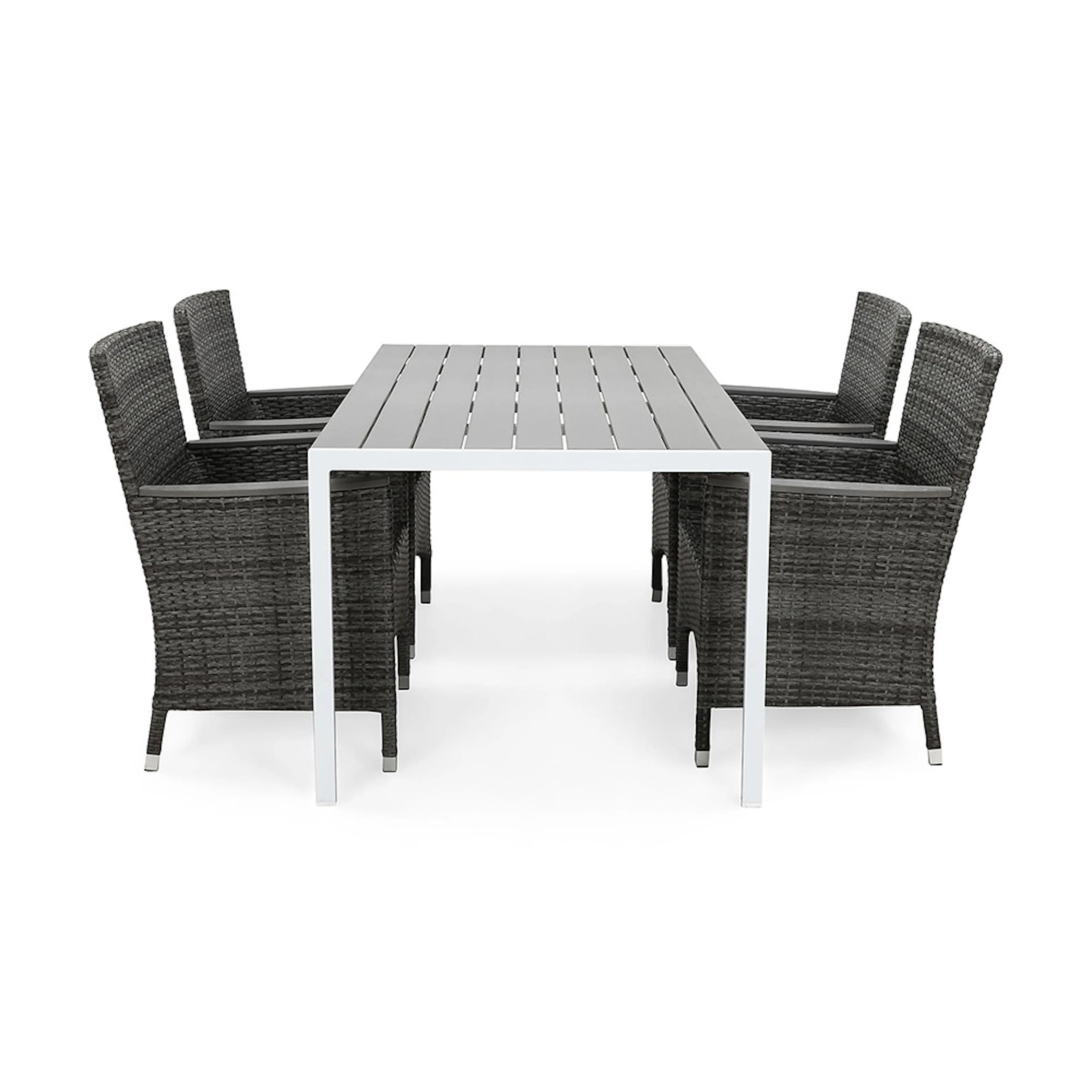 Matgrupp deNoord Tunis 150x90 cm med 4 Thor Fåtöljer Lyx med Armstöd