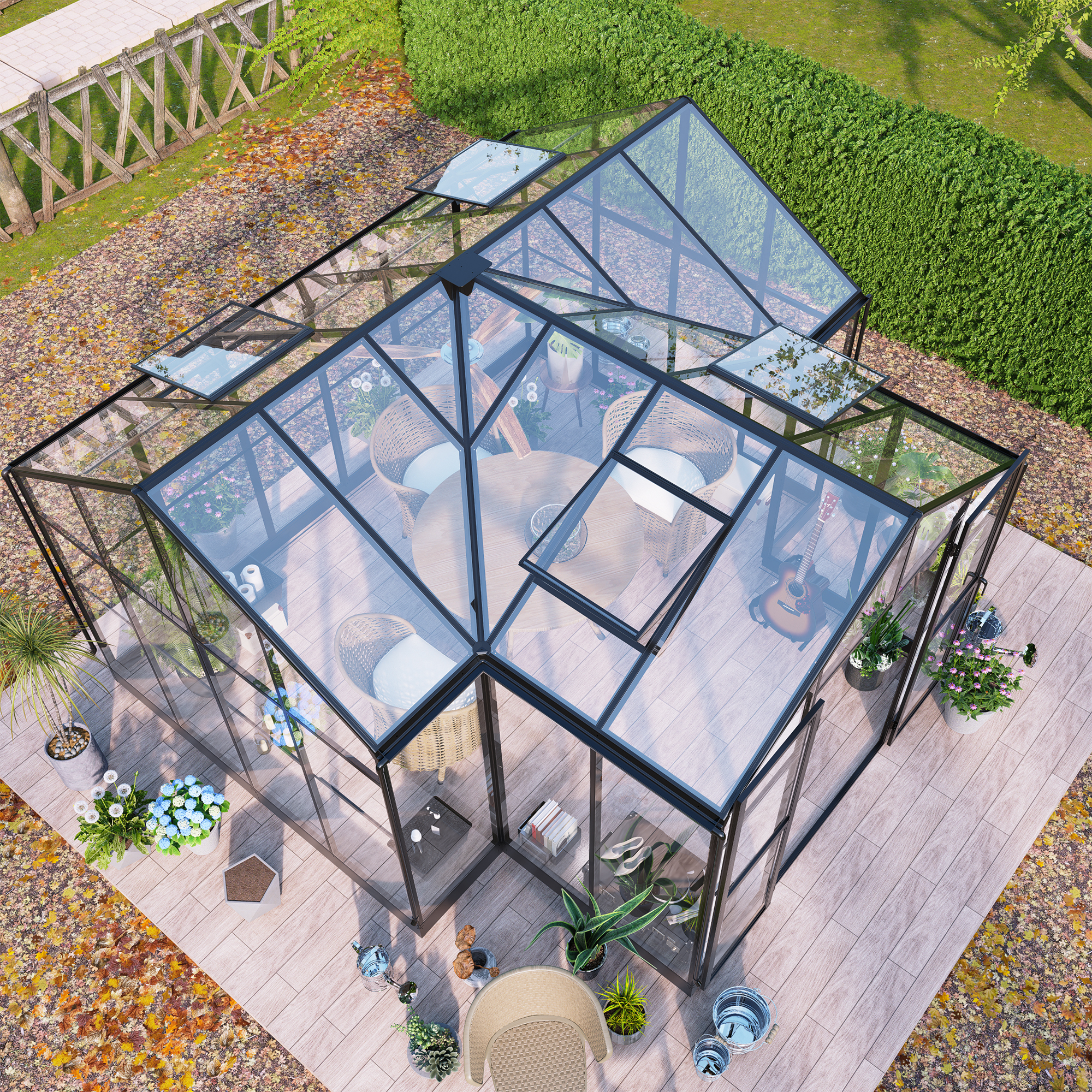 Växthus Metalcraft T-Format 11,6m² 4mm Säkerhetsglas