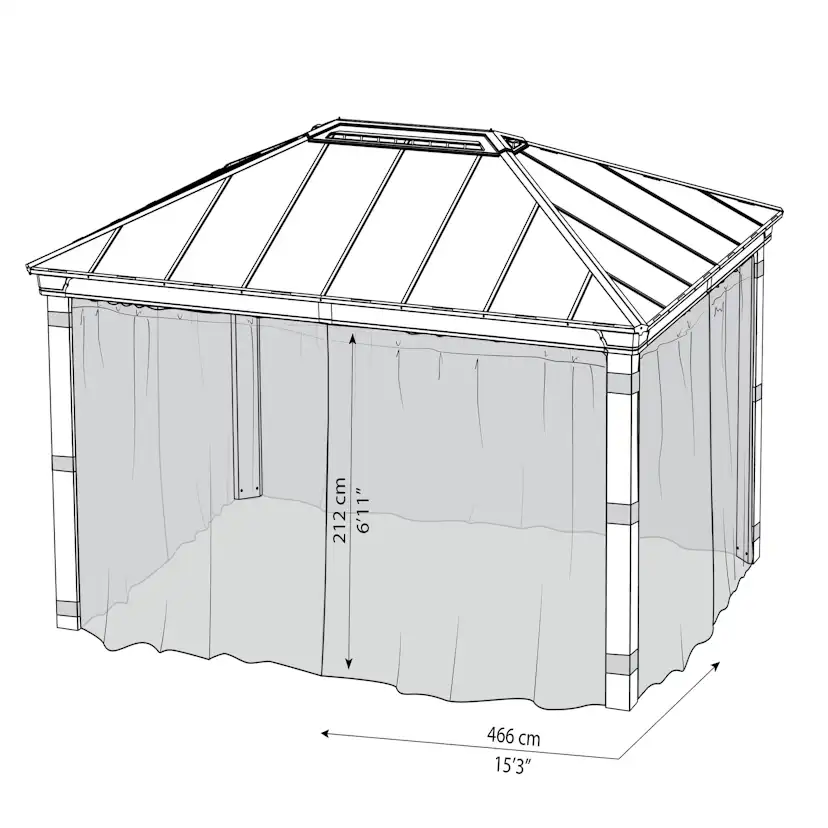 Myggnät Canopia by Palram 4-Pack Till Dallas Paviljong 4,2X4,8 m