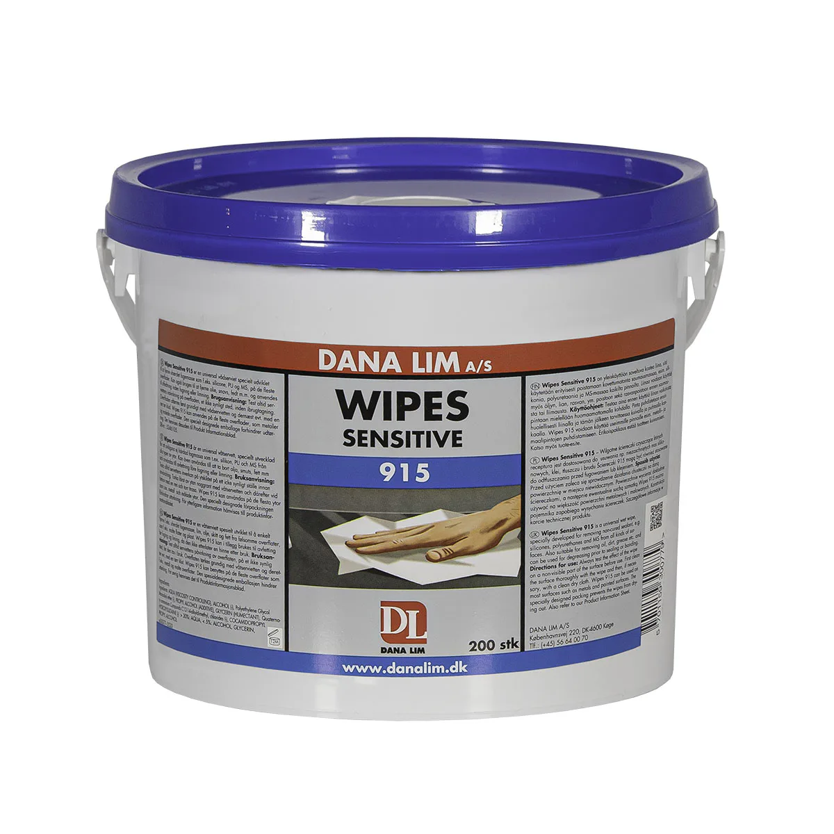 Rengöringsservetter Danalim Dana Wipes Sensitive 915 200 st/frp