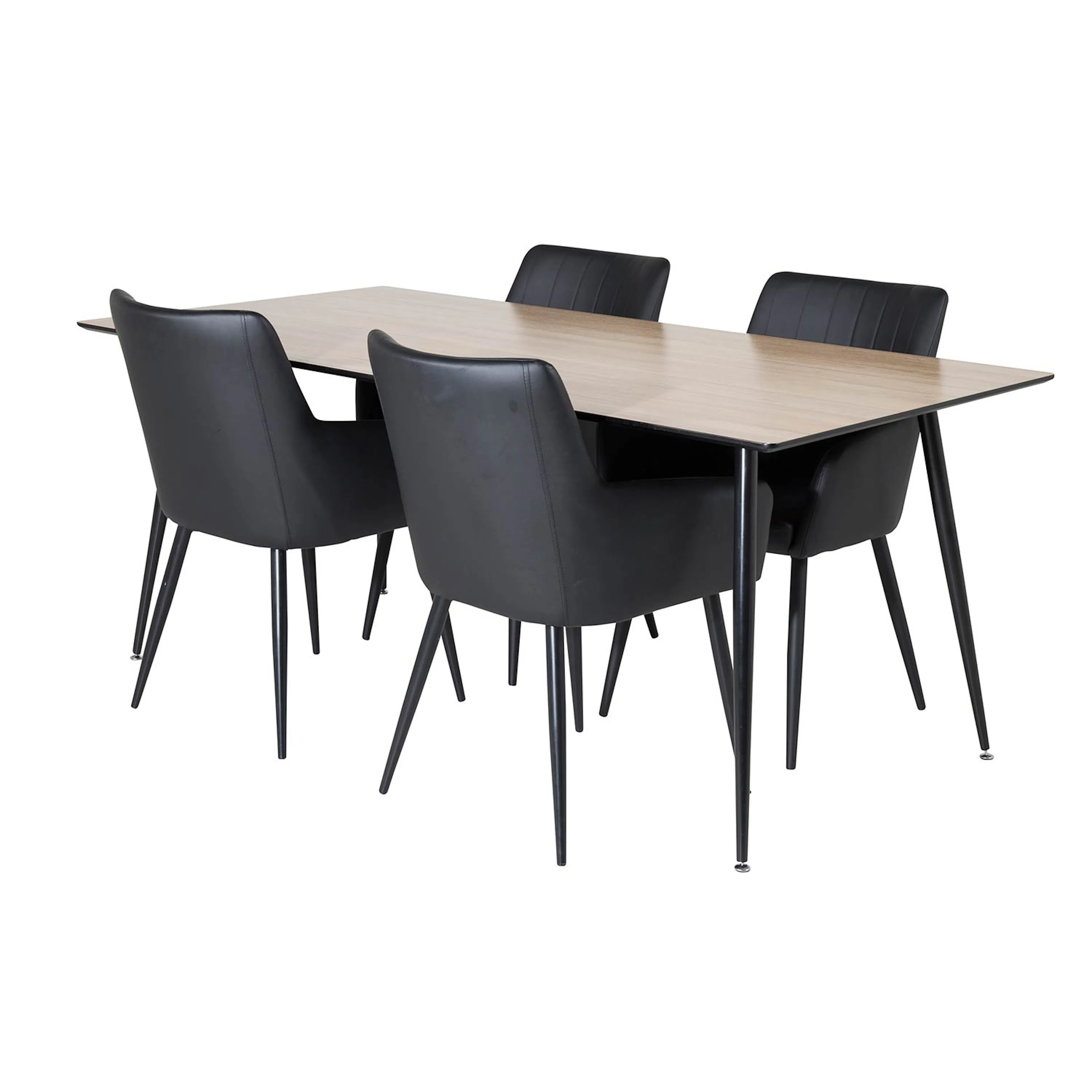 Silar Table -Melamine+Comfort Chair -Black_4 Natur/Svart