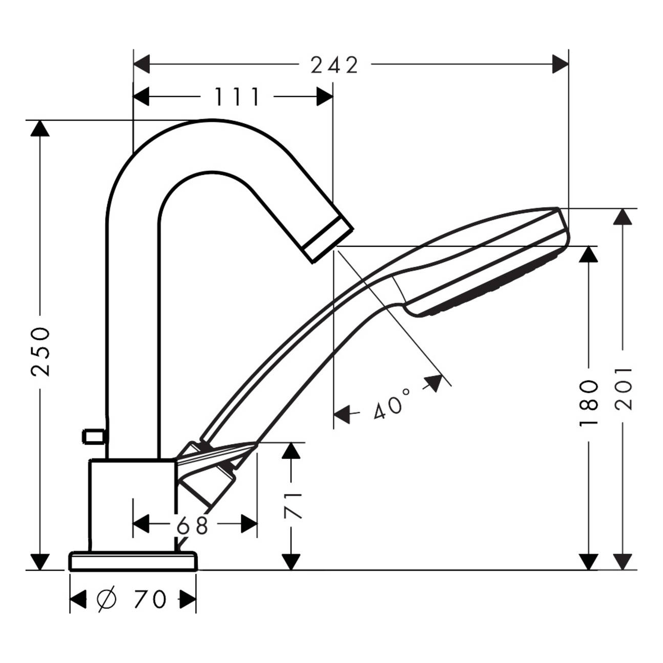 Sargblandare Hansgrohe Logis 3-håls