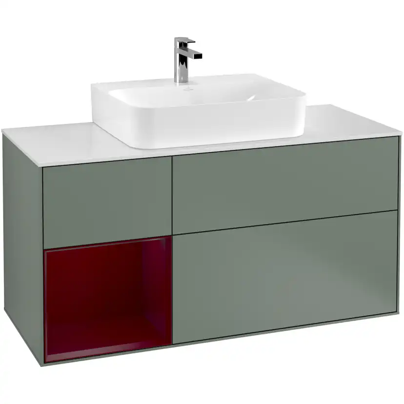 Tvättställsskåp Villeroy & Boch Finion med 3 Lådor Hylla och Bänkskiva för Centrerat Tvättställ