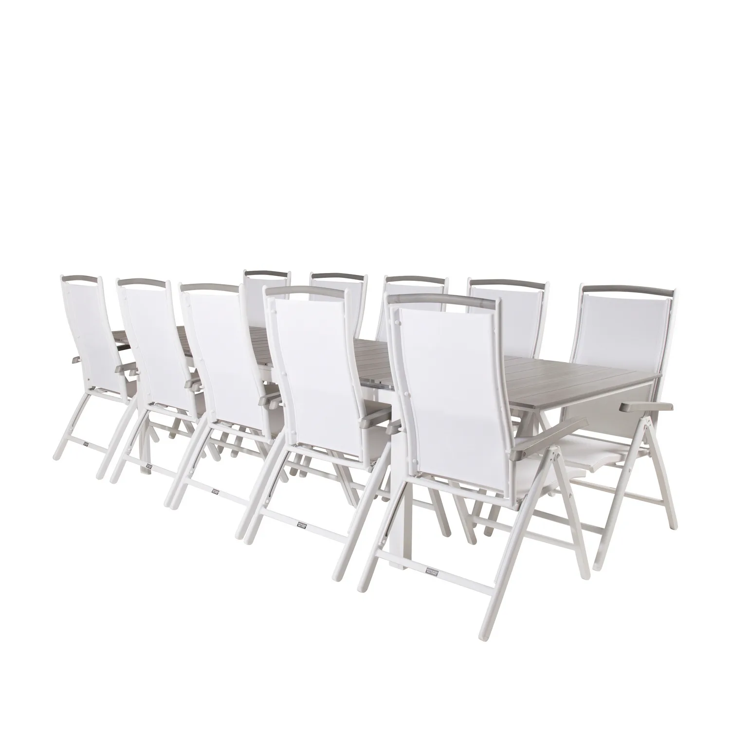 Levels Dining Table 224/324*100 - White Alu / Grey Aintwood Vit/Grå