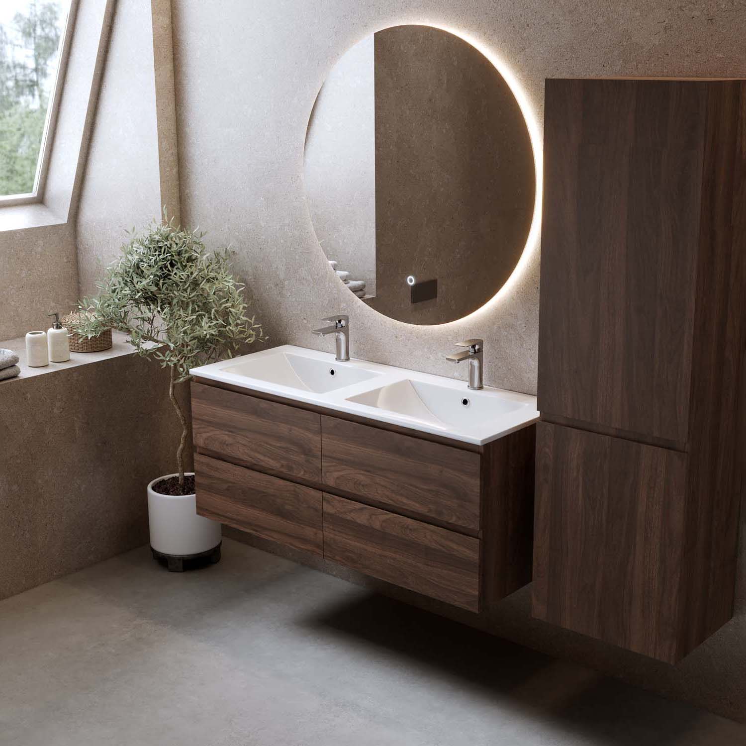 Tvättställsskåp Bathlife Eufori Valnöt