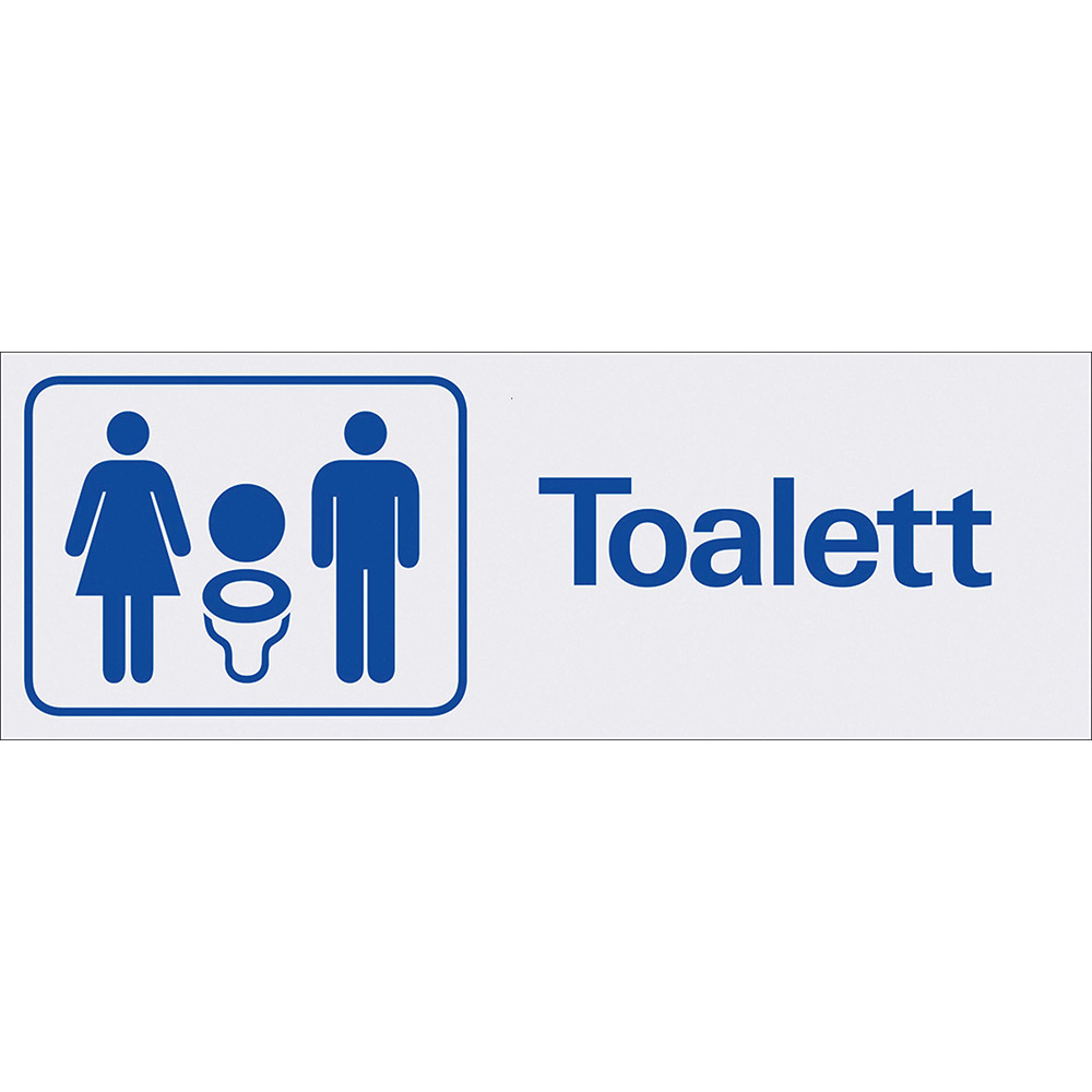 Skylt Systemtext Toalett Dam/herr 225x80 mm Aluminium