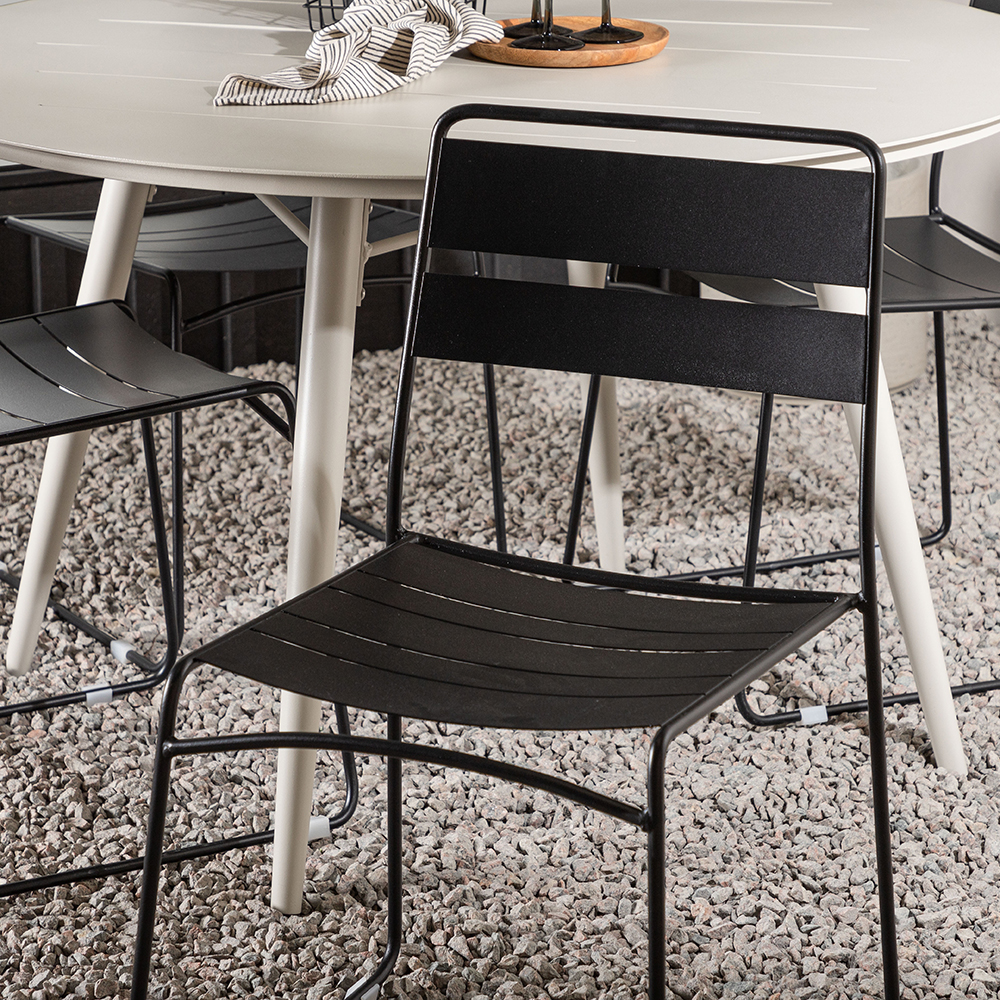 Matgrupp Utomhus Venture Home Lina Ø120 cm med 4 Lina Trädgårdsstolar