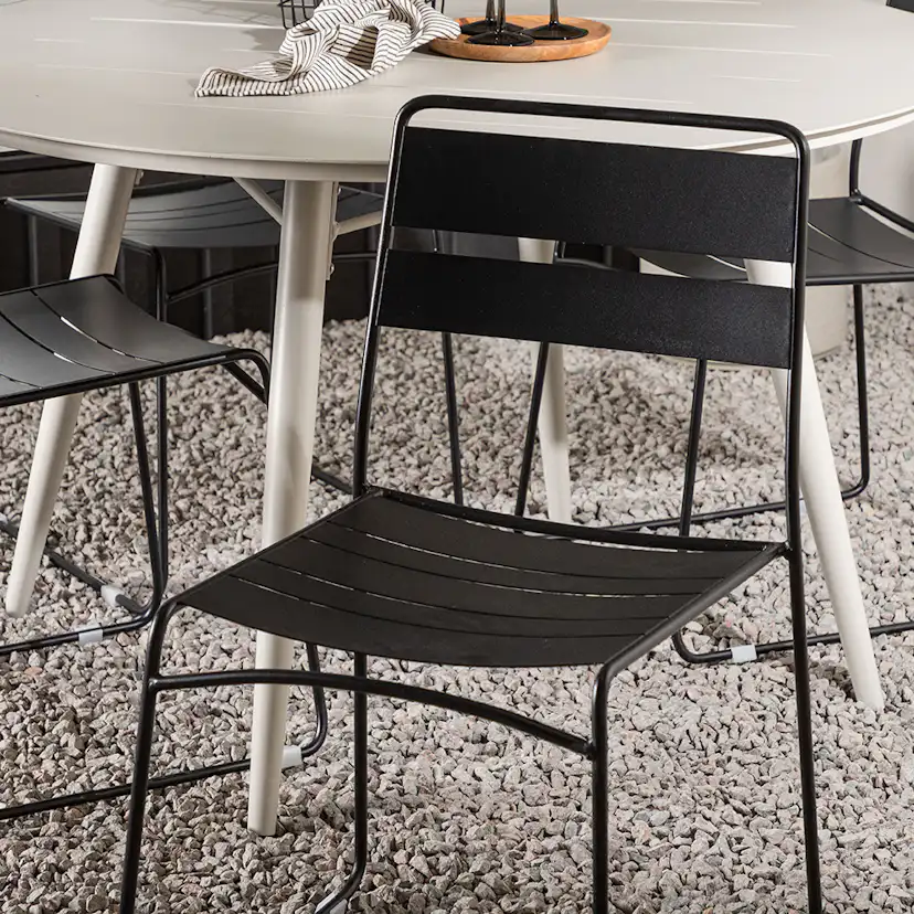 Matgrupp Utomhus Venture Home Lina Ø120 cm med 4 Lina Trädgårdsstolar