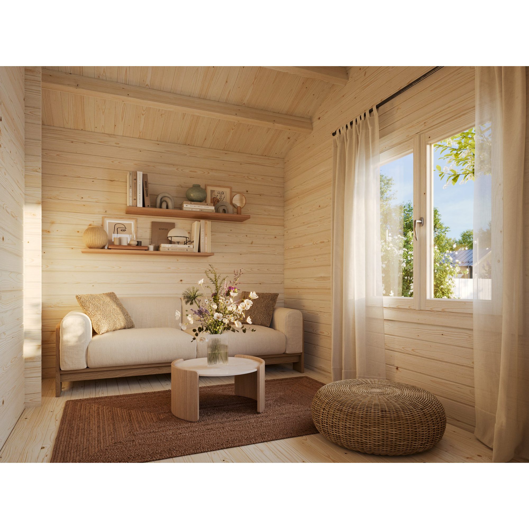 Fritidshus Palmako Sandra 38,6 m² Komplett Stuga med Altan & Sadeltak