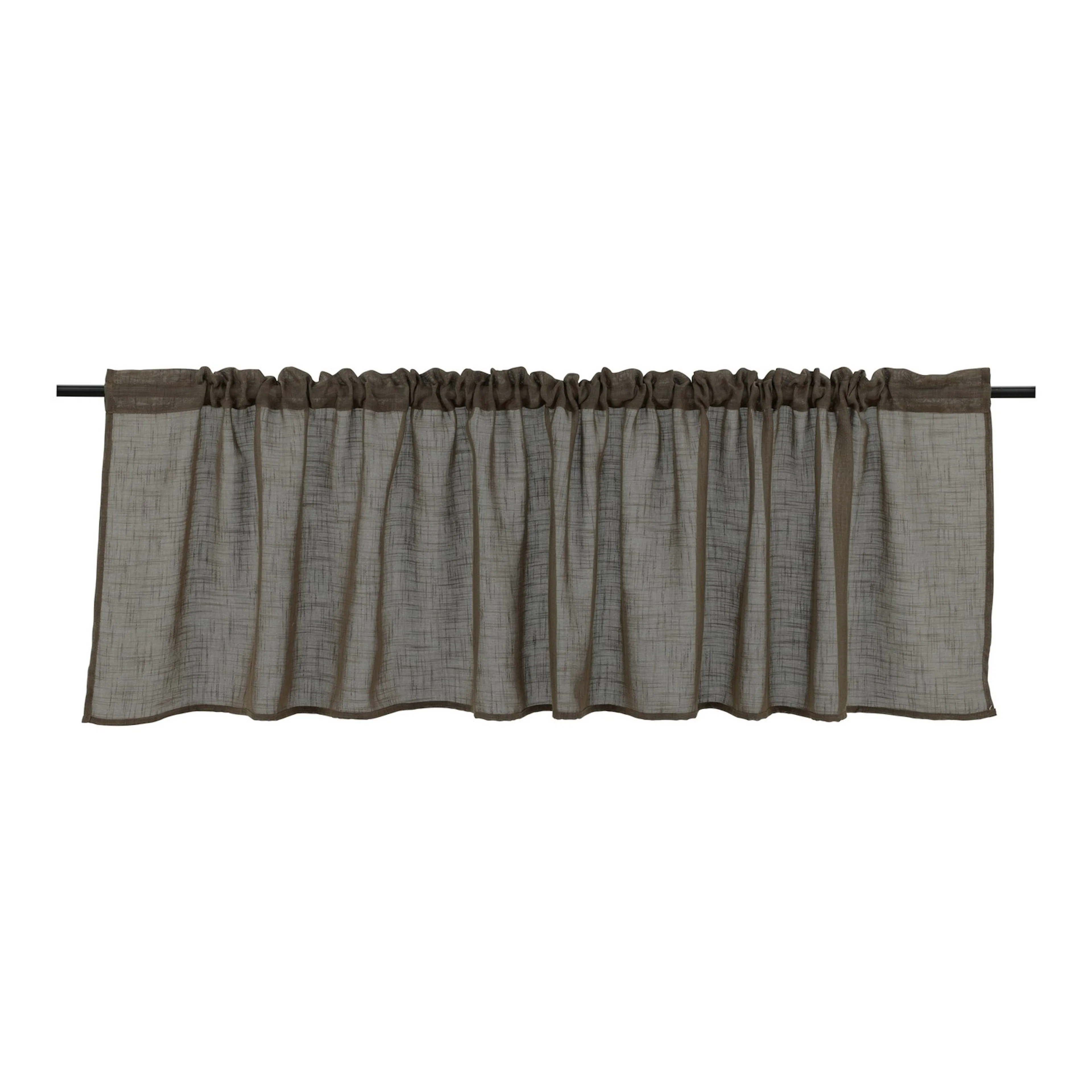 Kaya Curtain Polyester/fake linen - Brown - 55*250 - Pelmet Brun