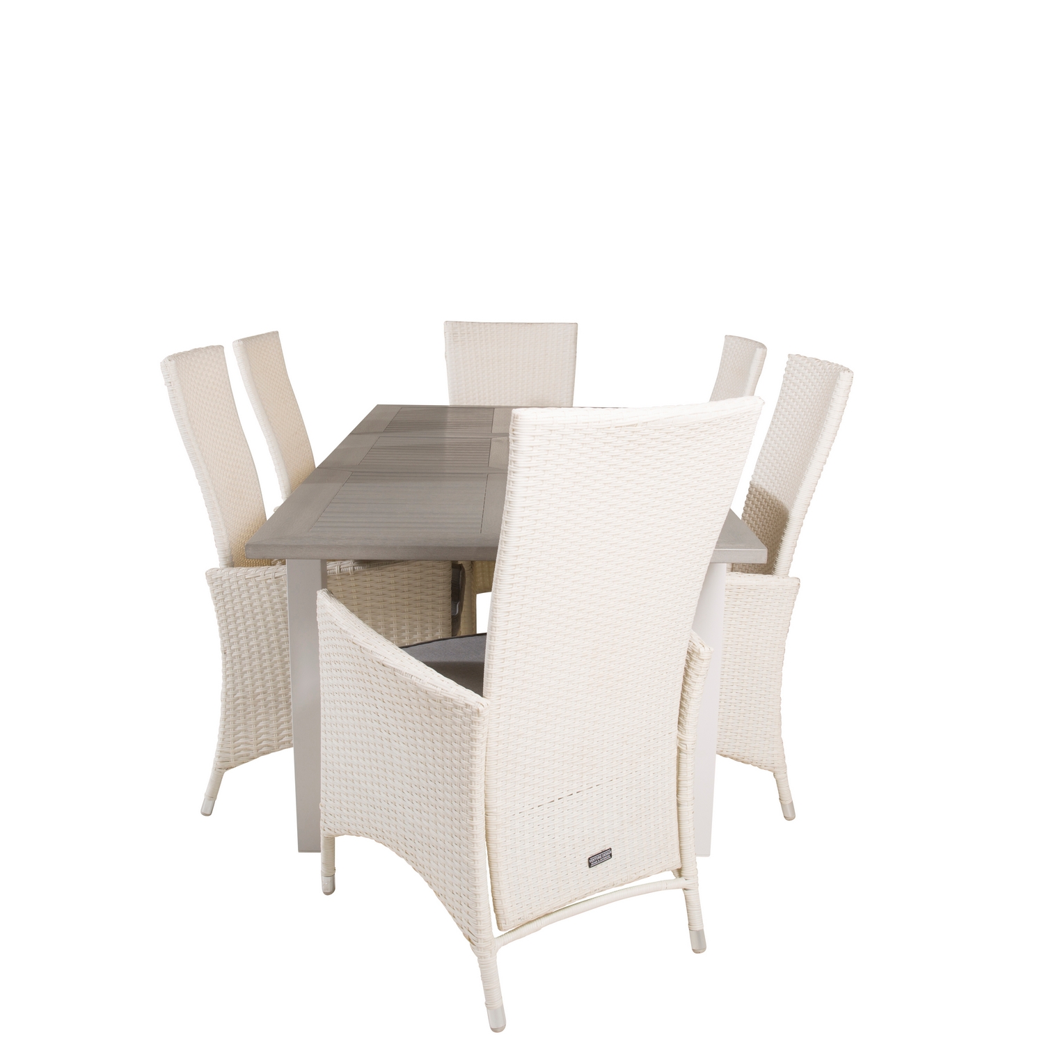 Albany Dining Table 152/210*90 - White Alu / Grey Aintwood+P Vit/Grå