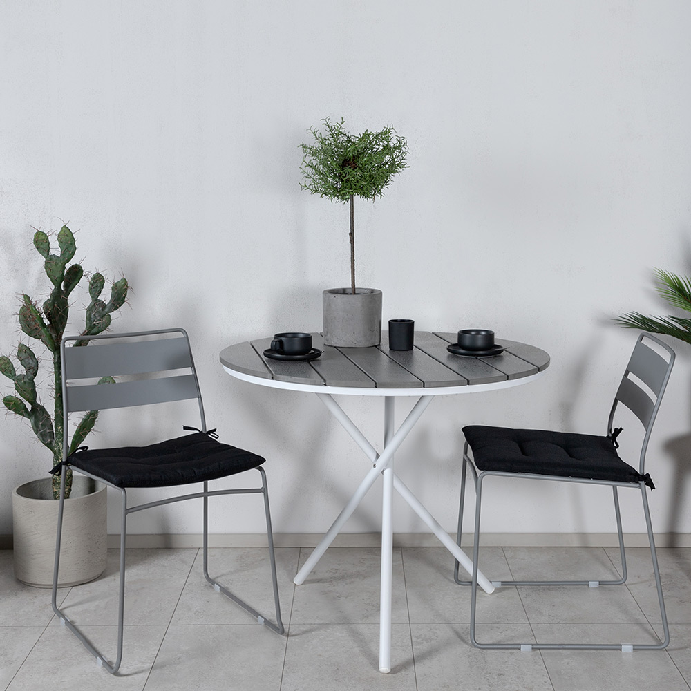 Matgrupp Venture Home Pandi Rund med 2 Liva Stolar