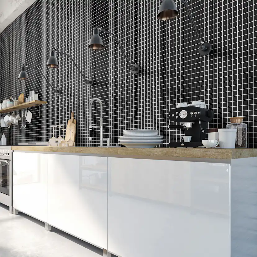 Klinkermosaik Arredo Titan Svart Matt 3x3 cm