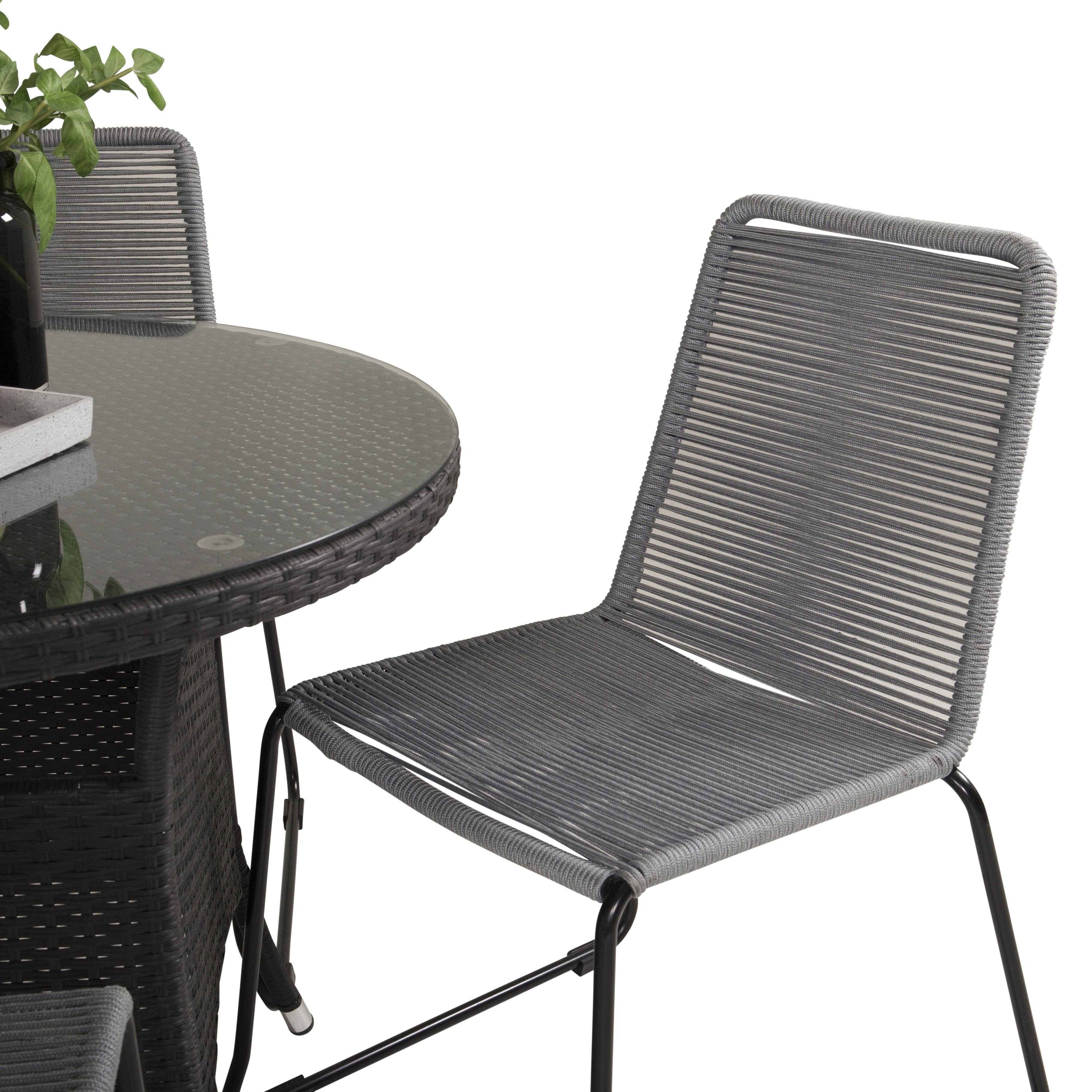 Matgrupp Venture Home Virda Ø 90 med 4 Leon Matstolar